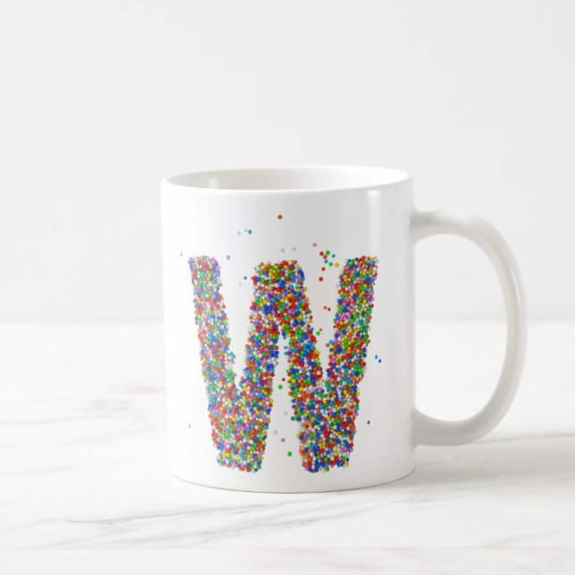 Sprinkles Design Monogram W Initial Coffee Mugg (Höger)
