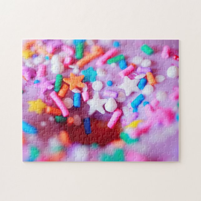 Sprinkles Donut Photography Complex Jigszle Puzzle Pussel (Horisontell)