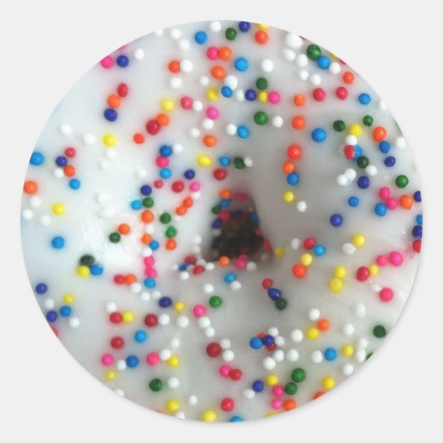 Sprinkles Donut Runt Klistermärke (Framsida)