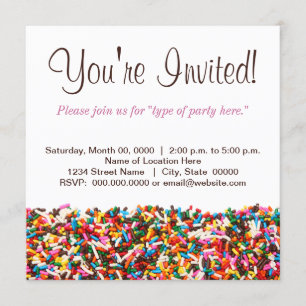Sprinkles-Filled Party-inbjudan Inbjudningar