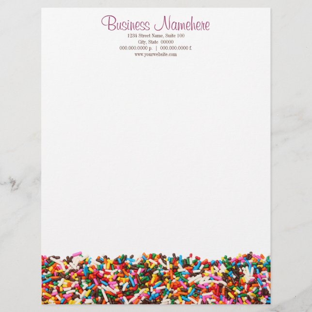 Sprinkles-Fyllda Letterhead Brevhuvud (Framsida)
