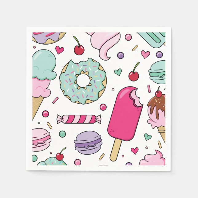 Sprinkles Glasskaka och födelsedagsglass Pappersservett (Framsidan)
