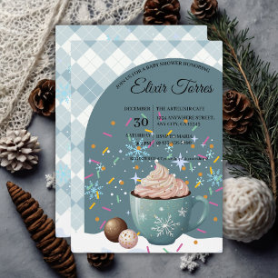Sprinkles Hett Cocoa Winter Snöflingor Baby Shower Inbjudningar