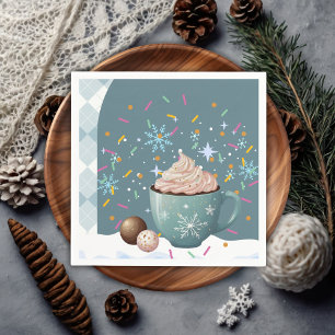 Sprinkles Hett Cocoa Winter Snöflingor Baby Shower Pappersservett