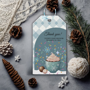 Sprinkles Hett Cocoa Winter Snöflingor Baby Shower Presentetikett