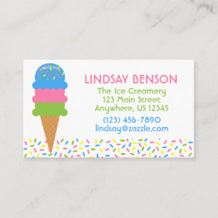 Sprinkles Ice Cream Cone Business Telefonkort Visitkort