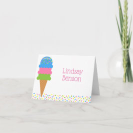 Sprinkles Ice Cream Cone-mappade anteckningskort