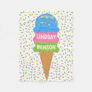 Sprinkles Ice Cream Cone Personlig Blanket Fleecefilt