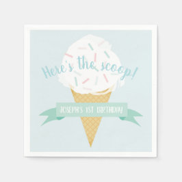 Sprinkles Ice Cream Här är Scoop Birthday Pappersservett