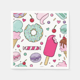 Sprinkles Ice Cream och Cake Birthday Pappersservett