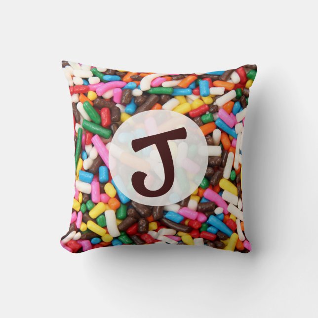 Sprinkles Monogrammed Pillow Kudde (Framsida)