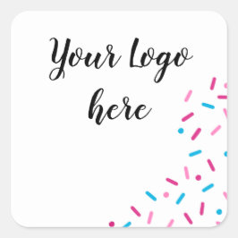 Sprinkles Pastel Färgad Sweet Stickers Fyrkantigt Klistermärke