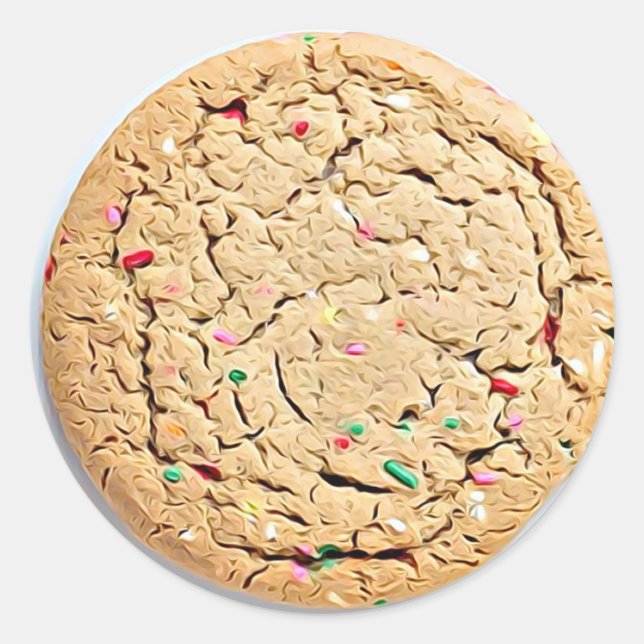 Sprinkles Socker Cookies-klistermärken Runt Klistermärke (Framsida)