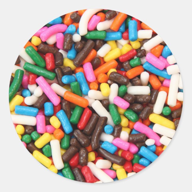 Sprinkles Stickers Runt Klistermärke (Framsida)