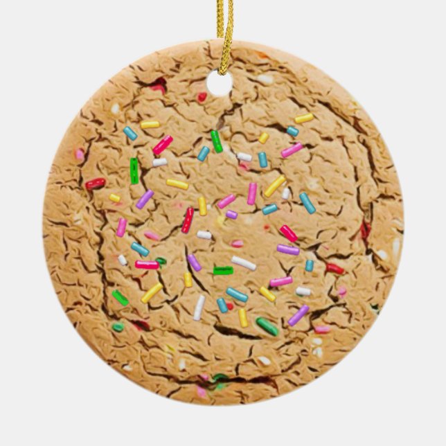 Sprinkles Sugar Cookie Realistic Food jul Julgransprydnad Keramik (Framsidan)