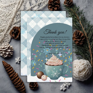 Sprinkles Varm Choklad Vinter Snöflingor Baby Show Tack Kort