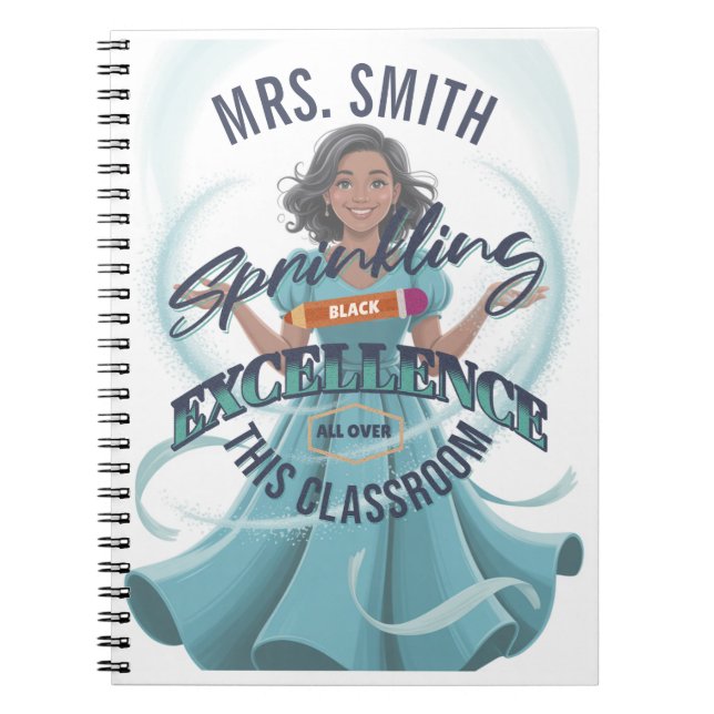 Sprinkling Black Excellence Personalized Journal Anteckningsbok (Framsidan)