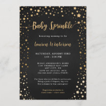 Sprinkning av Twinkle Chalkboard Guld Star Baby