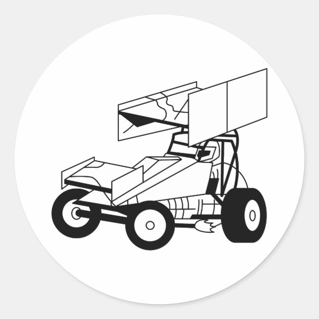 Sprint-bilskontur Runt Klistermärke (Framsida)