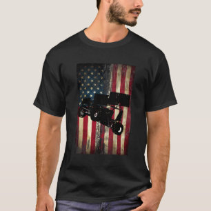Sprint Car Dirt Track Tävla Distress American F T Shirt