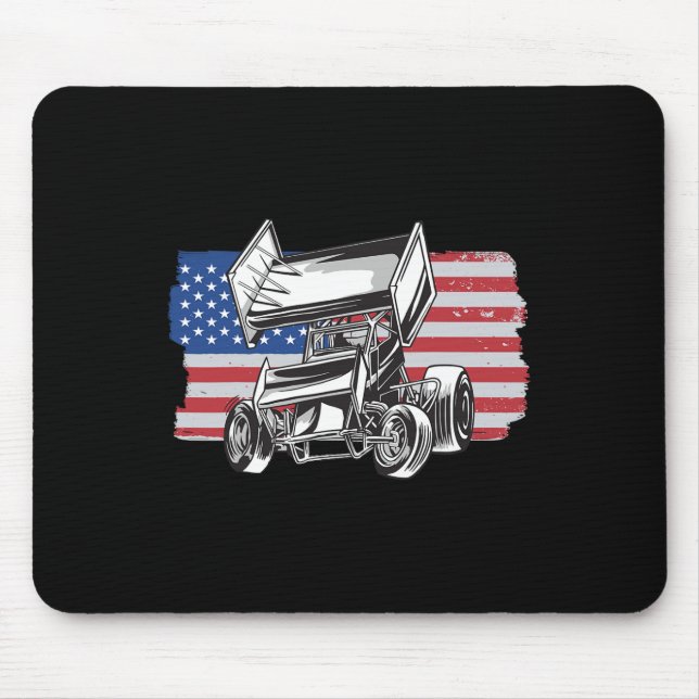Sprint Car Racing Usa Flagga  Musmatta (Framsidan)