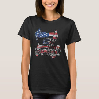 Sprint Car Racing USA Flagga T Shirt