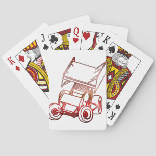 Sprint Car skevad/solnedgång Casinokort