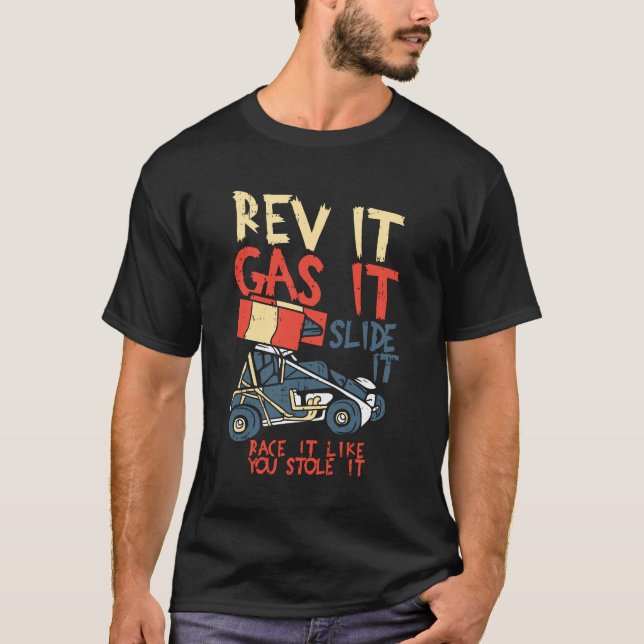 Sprint Car Tävla Gag T Shirt (Framsida)
