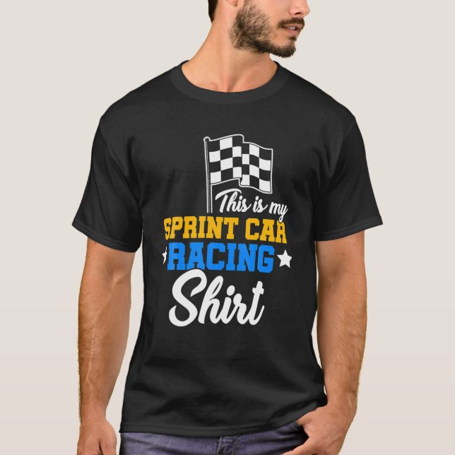 Sprint Car Tävla Proud Tävling Track Racer T Shirt (Framsida)