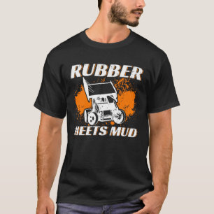 Sprint Car Tävla Rubber Meets Lera Tävling T Shirt