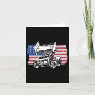 Sprint Car Tävla USA flagga Kort