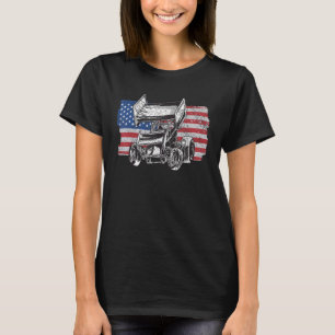 Sprint Car Tävla USA flagga T Shirt