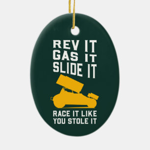 Sprint Car-Tävlans Helgdag jul Julgransprydnad Keramik