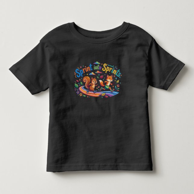 Sprint into Sprints – Energisk ödla T-shirt Des (Framsida)