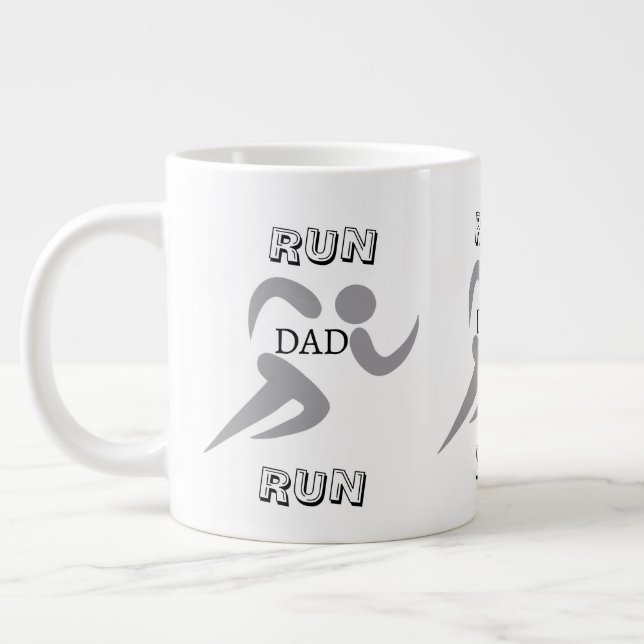 SPRINTA PÅ Pappa SPRINTA  Rolig löpande pappamugg  Jumbo Mugg (Vänster)