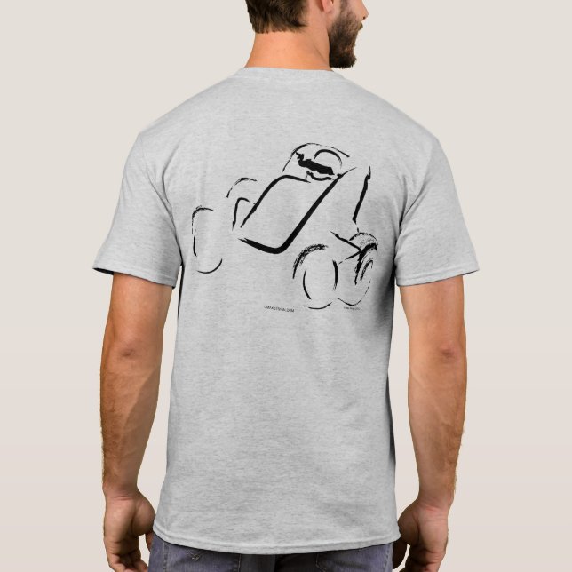Sprintcar 01 Black on Grey Back T Shirt (Baksida)