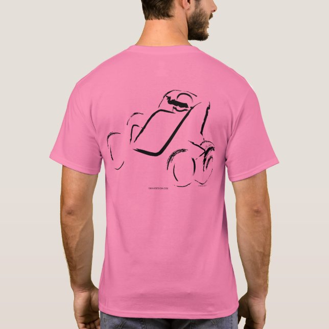 Sprintcar 01 Black on Pink Back T Shirt (Baksida)
