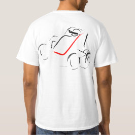 Sprintcar 01 Svart och Röd Bak T Shirt