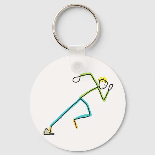 Sprinter Stickman Nyckelring (Framsida)