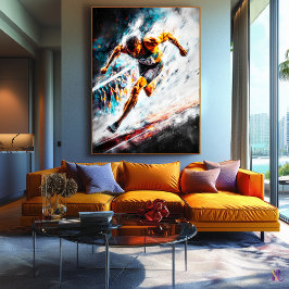 Sprintmästare - Dynamisk idrottskonst för friidrot Canvastryck