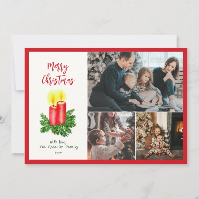 Sprit av julklynor 3 Photo Red Julkort (Framsida)