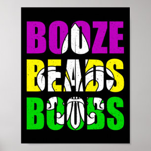 Sprit Breast Pärlor Mardi Gras Women Manar Vuxna Poster