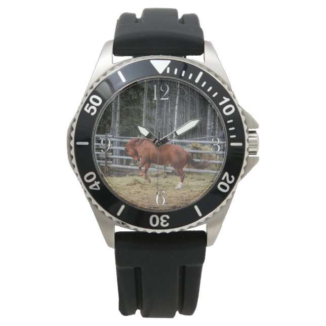 Sprit Bucking Ranch Horse Equine Wristwatch Armbandsur (Framsida)