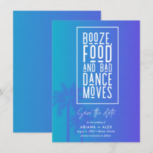 Sprit Food and Bad Dance Bröllop Spara Datumet