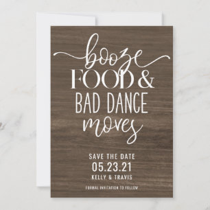 Sprit Food and Bad Dance leder Bröllop Spara Da Datumet
