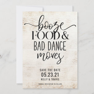 Sprit Food and Bad Dance leder Bröllop Spara Da Datumet