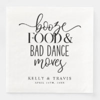 Sprit Food and Bad Dance Moves Bröllop Napkin
