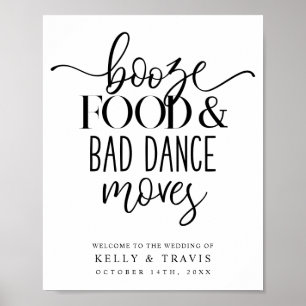 Sprit Food and Bad Dance Moves Bröllop Poster