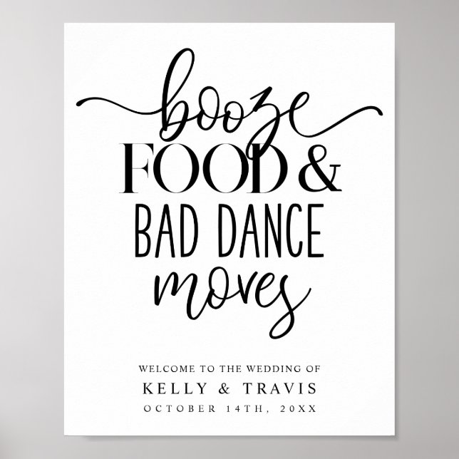 Sprit Food and Bad Dance Moves Bröllop Poster (Framsidan)