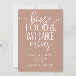 Sprit Food and Bad Dance Moves Bröllop Spara Datumet